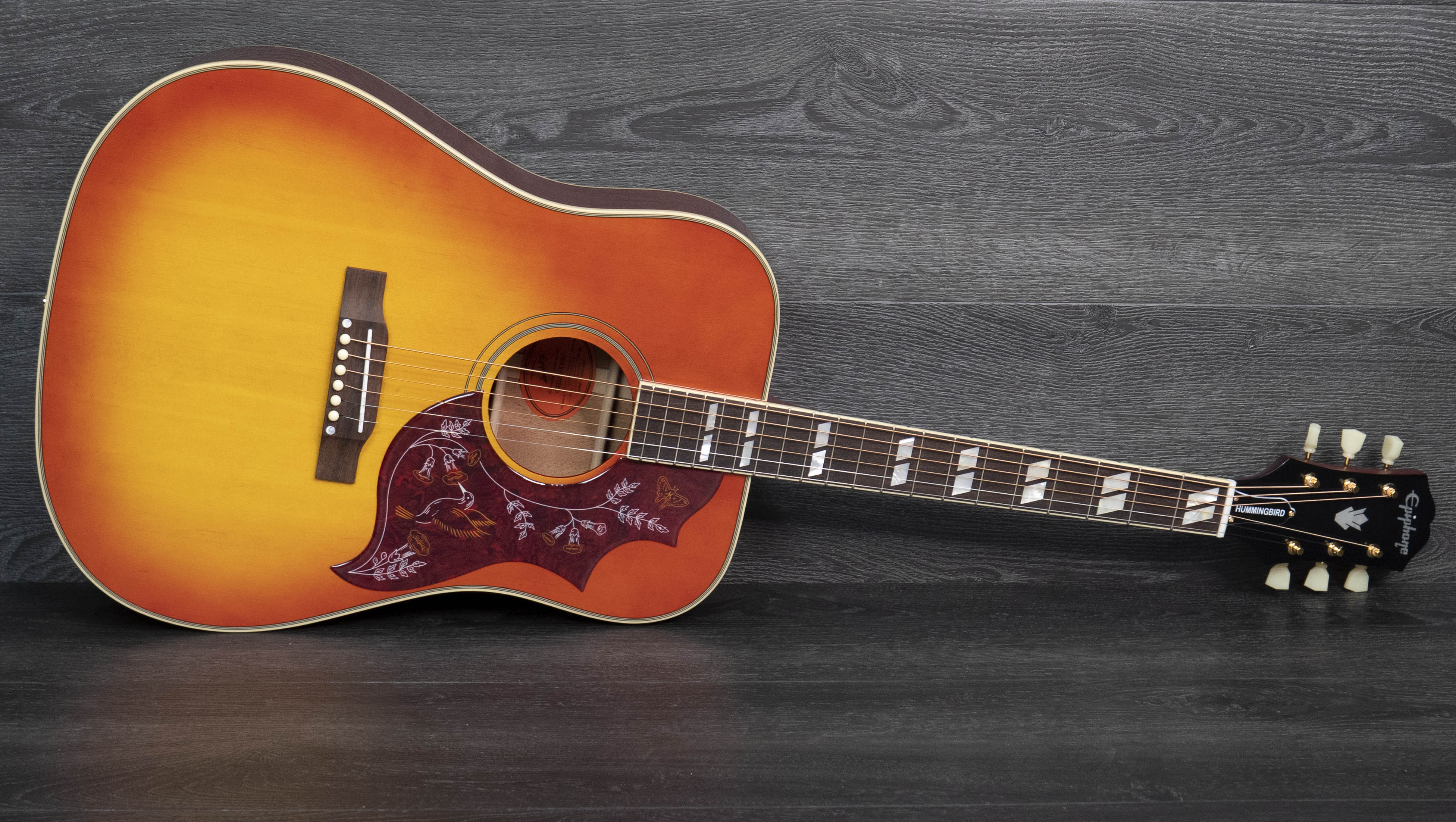 Epiphone Inspired by Gibson Hummingbird Dreadnought, Cherry