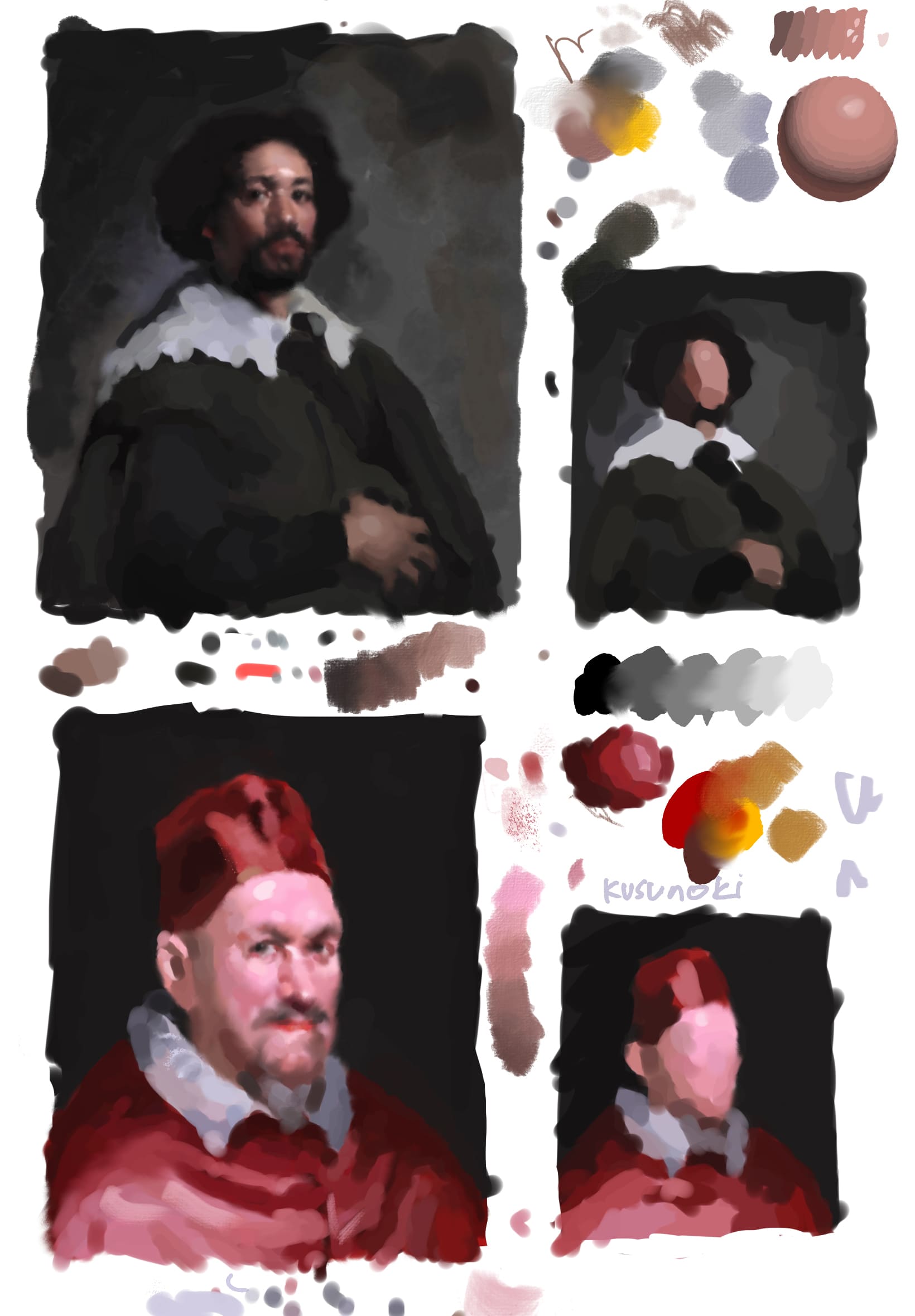 いろいろな画材で模写をする - Asuka Kusunoki