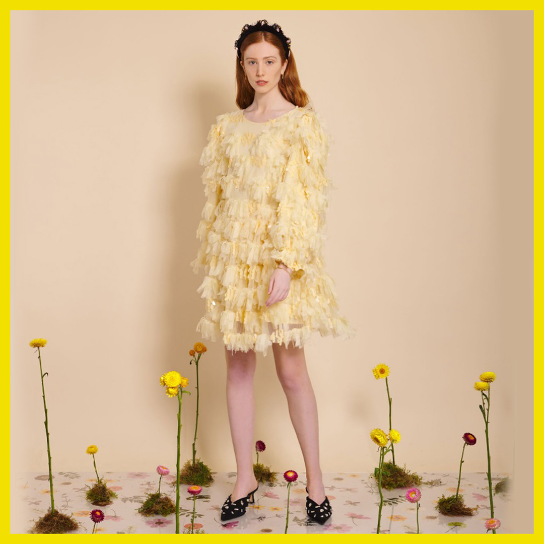 Sister Jane Mini Dress With Ruffles DR1611 Yellow - Collezione by