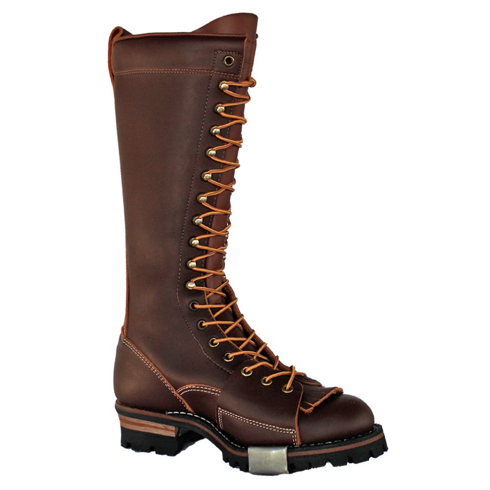 Red Dawg Lace-to-Toe Vibram Climber Boots (Brown) - 51803