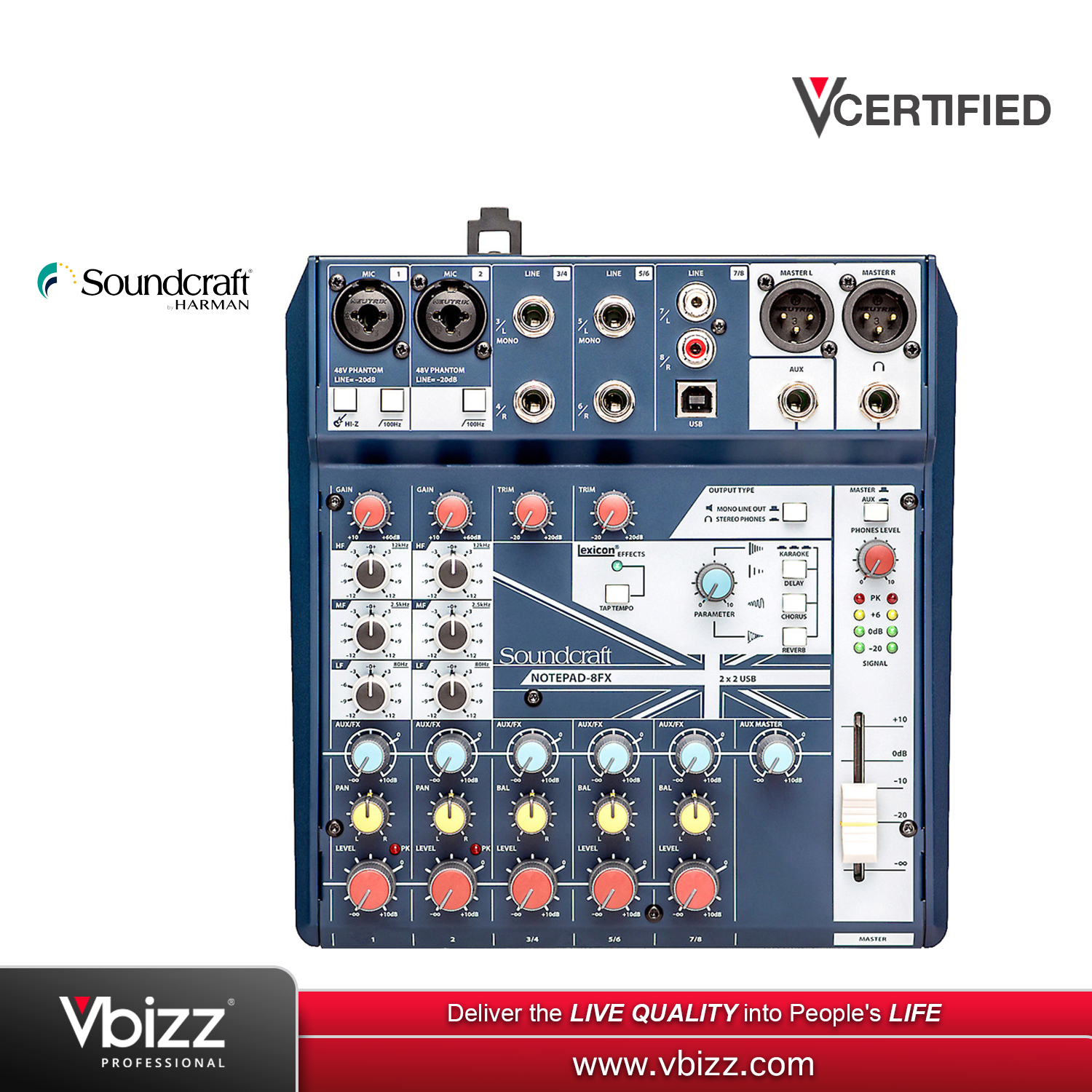 Soundcraft NOTEPAD 8FX Audio Analog Mixer |
