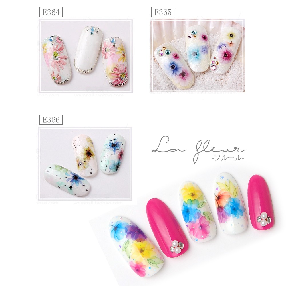 極薄！華ネイルシール23種【フラワーシール】重ね貼りOK！プロのネイル