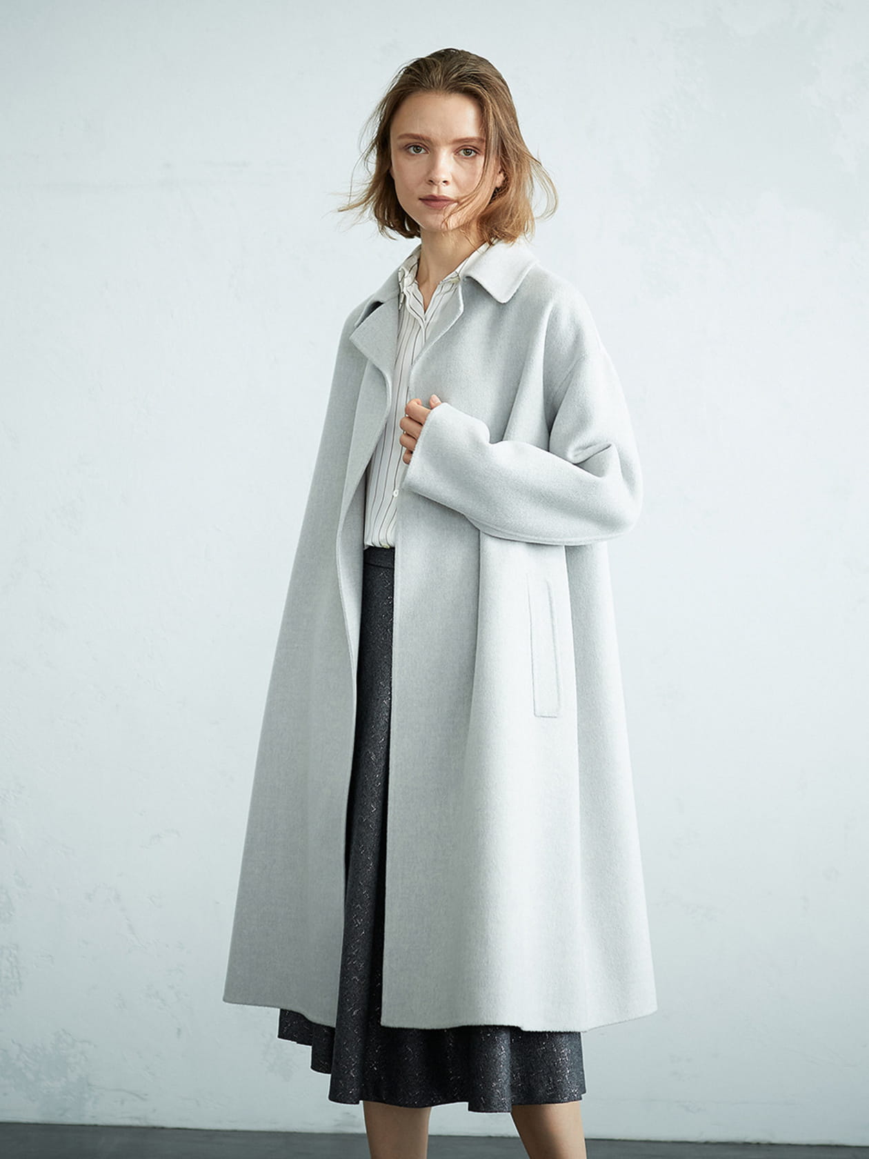 ウールダブルフェイスロングコート