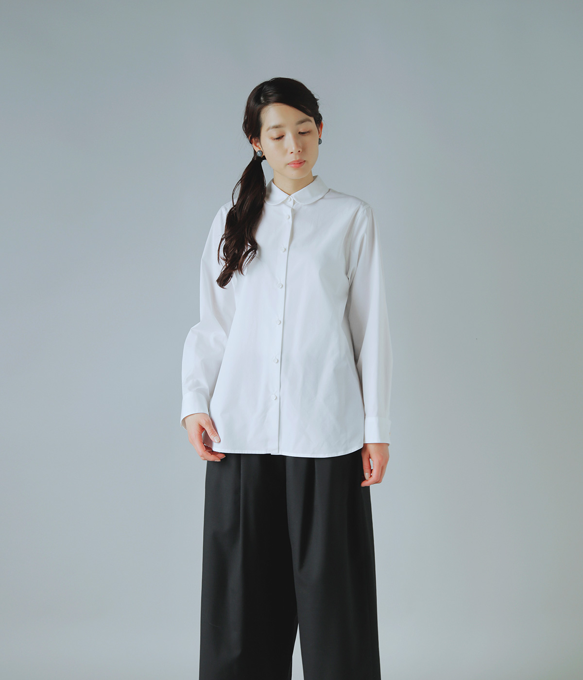 atelier naruse アトリエナルセ フォーマル コットン 丸衿 シャツ