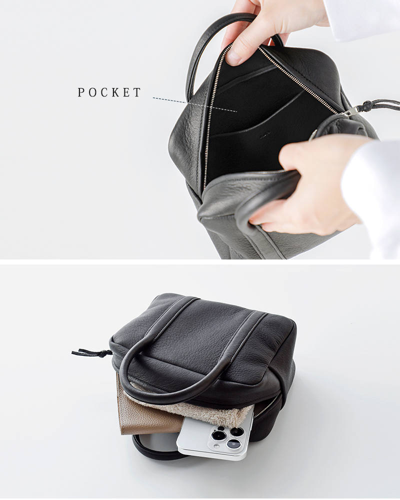 Aeta アエタ ディアレザー スクエア ボストン ミニ バッグ “SQUARE