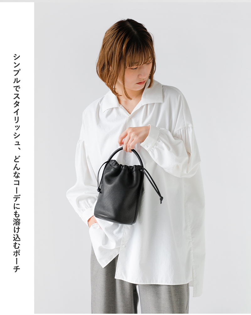 Aeta アエタ ディアレザー ハンドル ポーチ Sサイズ “DEER” da110-kk