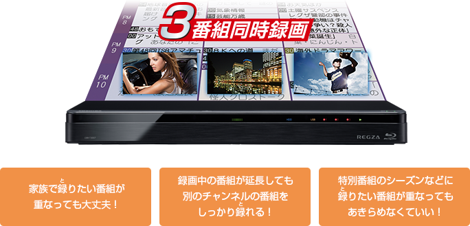 DBR-T3007/T2007/T1007/録画・再生/録画｜レグザブルーレイ/レグザ