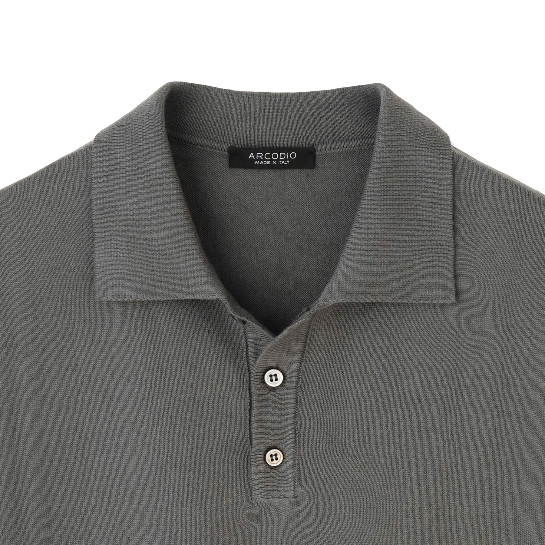 予約販売】イタリア製コットンニット 半袖ポロ col.グレー - ARCODIO