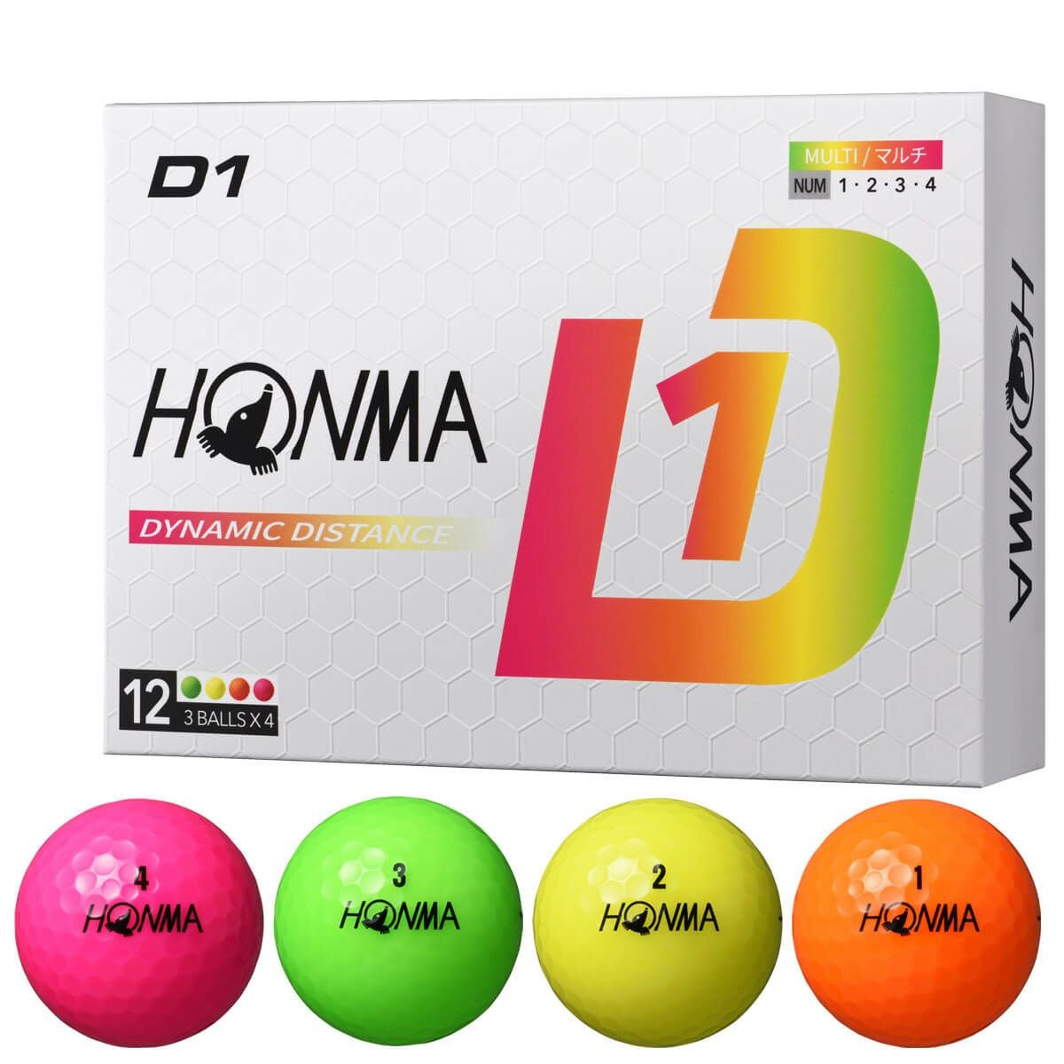 本間ゴルフ D1 2024年モデル ゴルフボール 1ダース（12球入り