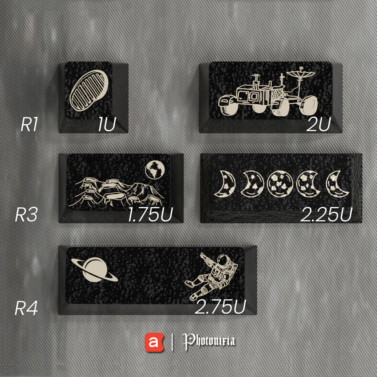 Awekeys Moon Landing Full Metal Keycaps Set - Novelties Pack