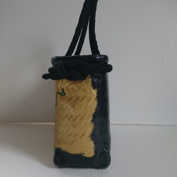 No．33 一閑張り カゴバック 風神雷神屏風図 オーダーメイド