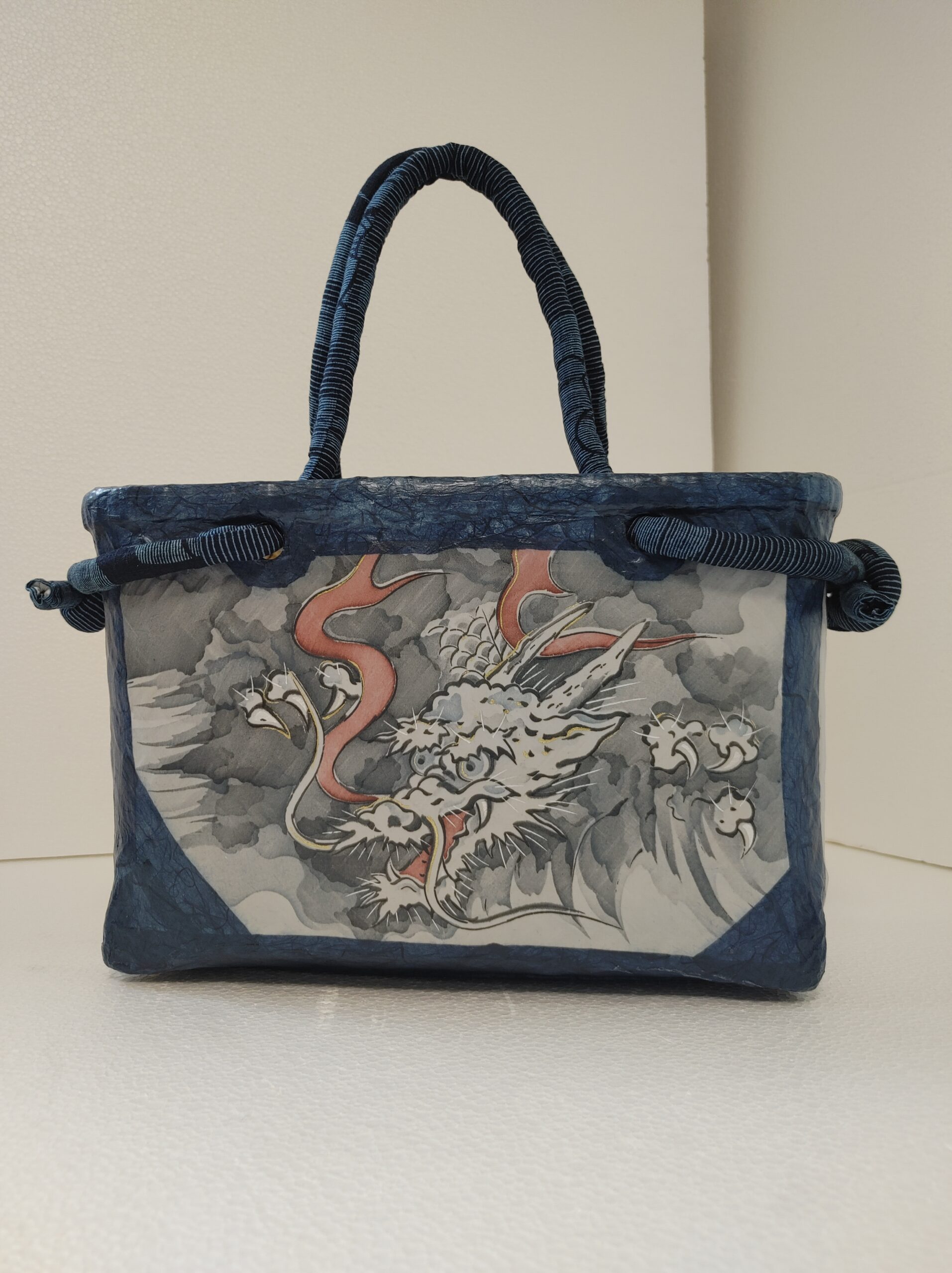 No.49雲龍&笹虎(羽裏) | 一閑張り・オーダーメイド「かごバッグ