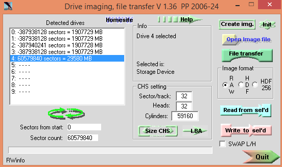 Drive image usage