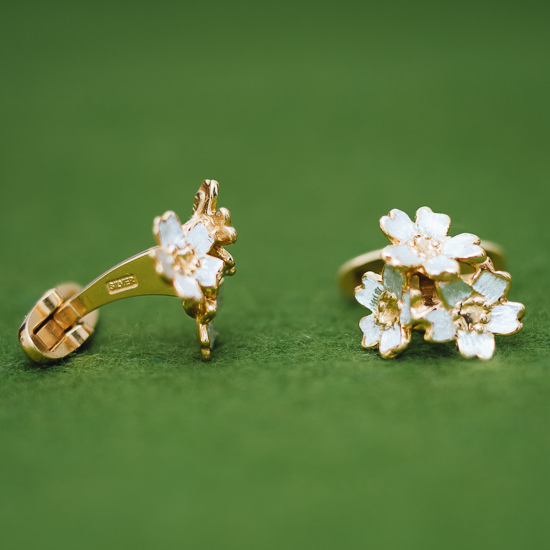 桜 (花3輪) カフス - ATELIER SHINJI GINZA - アトリエシンジ・ギンザ