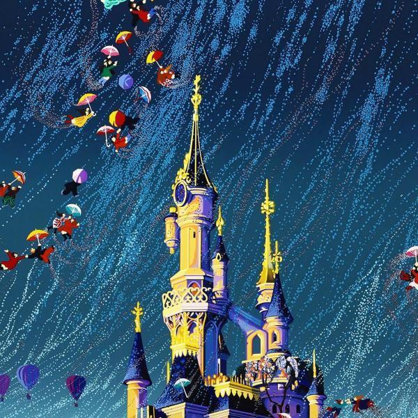 真作】【WISH】ヒロ・ヤマガタ「アンブレラ スイミング アット