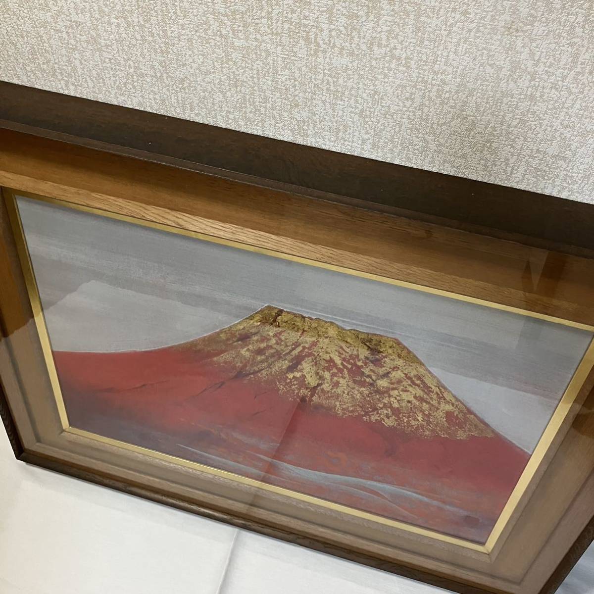 佐藤勝彦 絵画 赤富士 日本画 富士山 額入り 希少？(日本画)｜売買され