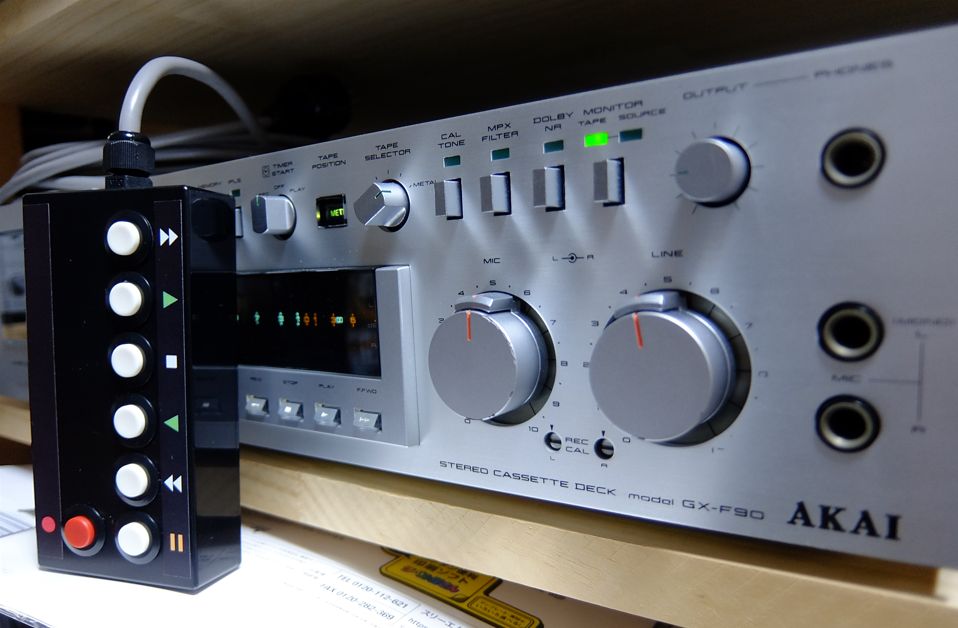 AKAI カセットデッキ GX- F91 シルバー&リモコン RC-91 現状品 AKAI