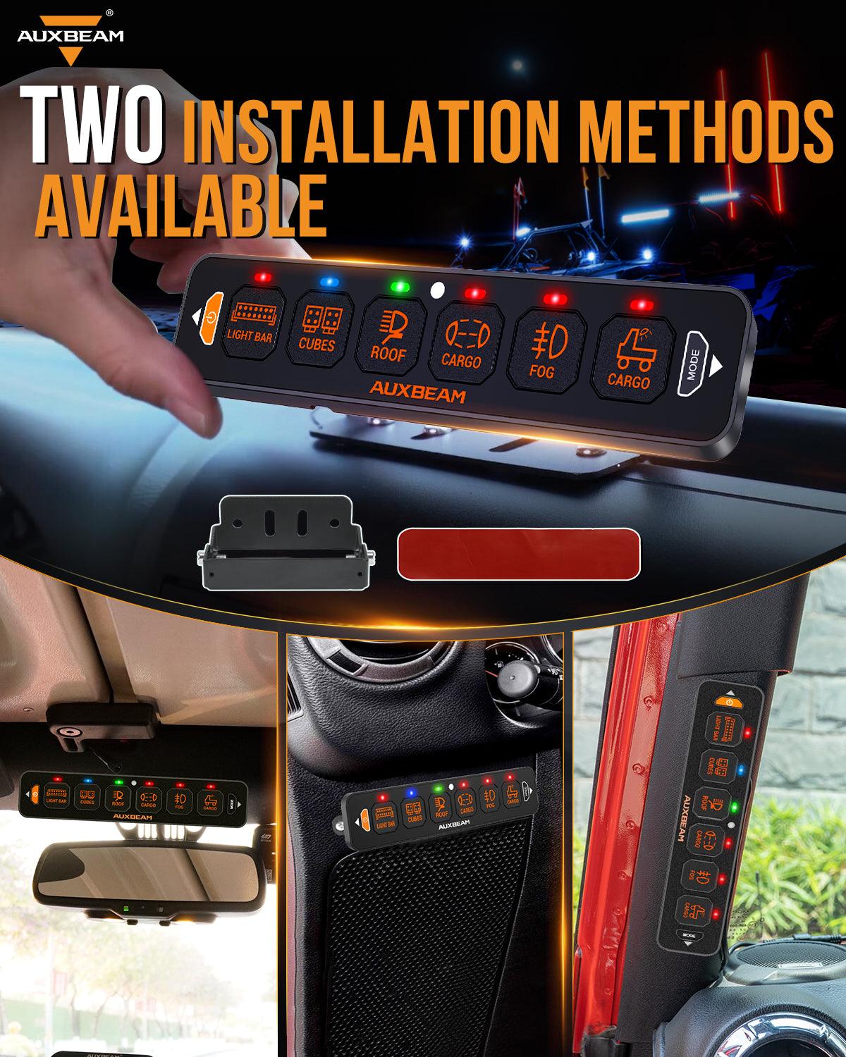 Auxbeam® AS-R60 RGB Slim Switch Panel, Toggle/ Momentary/ Pulsed