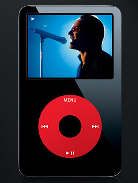 アップル、クリックホイールが赤いビデオiPod U2モデル