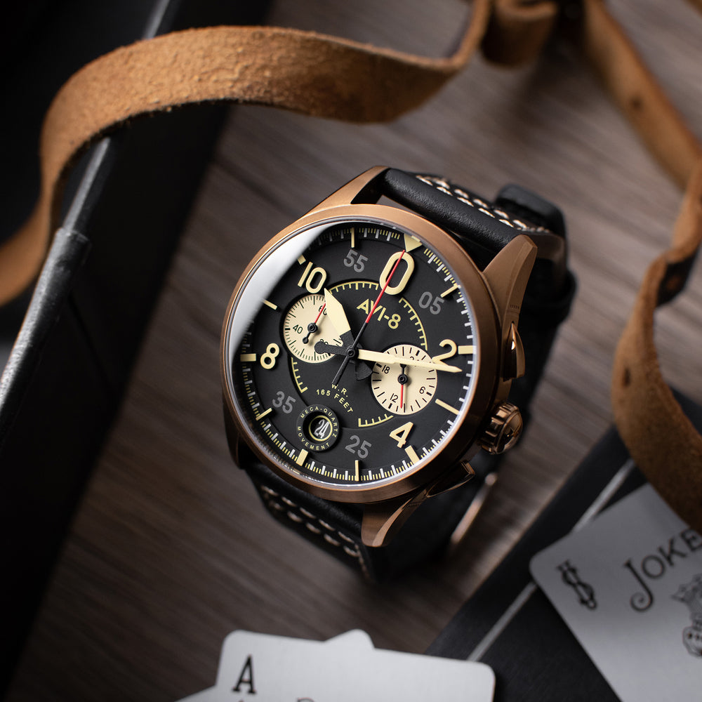 Void Black | Spitfire Lock Chronograph – AVI-8 Timepieces