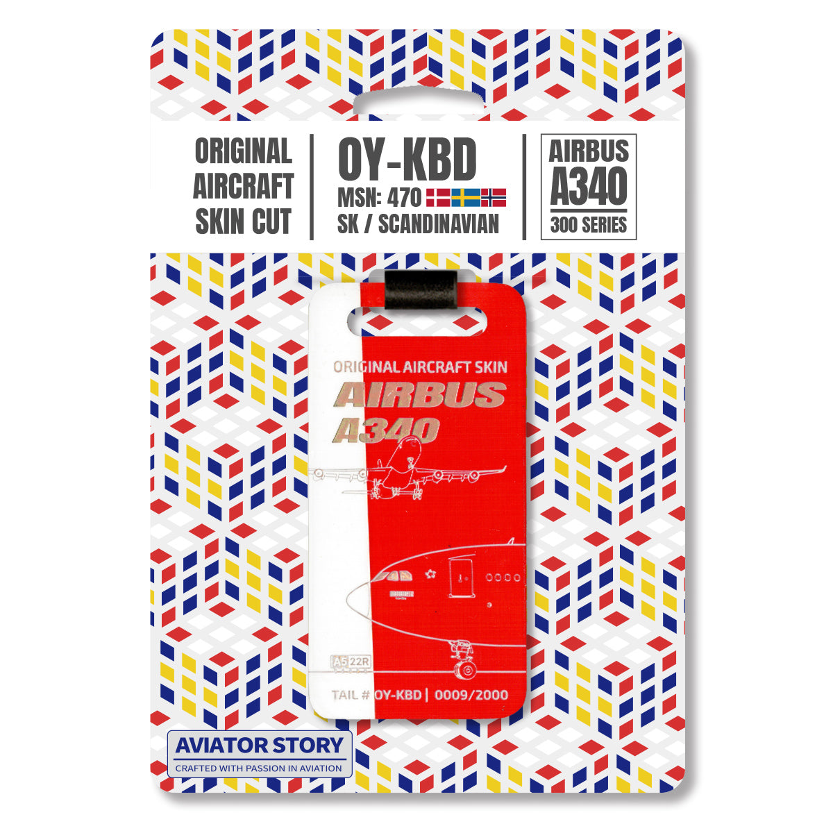 SAS Airbus A340 OY-KBD Aircraft Skin Tag – Aviator Story