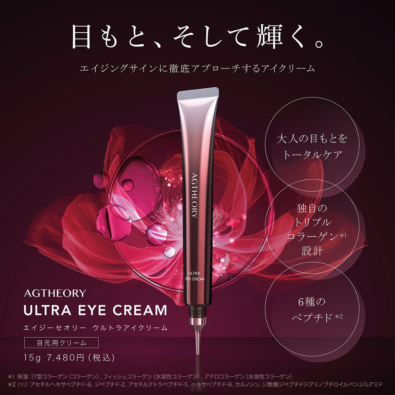 ウルトラアイクリーム 15g | 3種コラーゲン×6種ペプチド– アクシージア