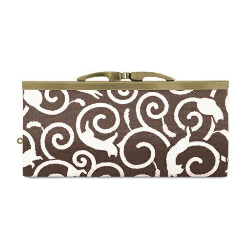 在庫商品】復刻型がま口長財布（マチなし）【ねこ唐草】 [M便 1/2