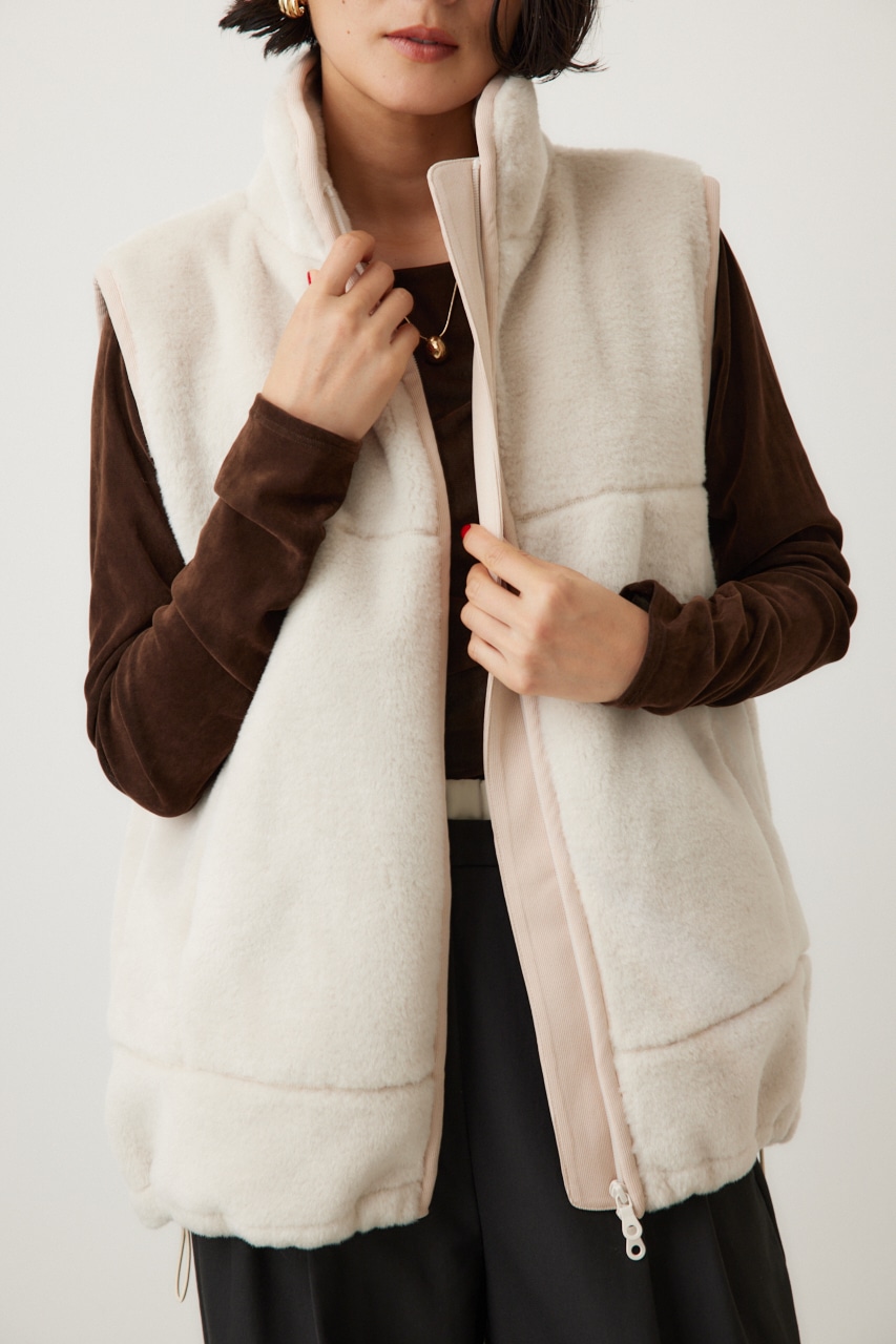 crie conforto】ボアドッキングベスト｜WOMEN｜254HAT30-045H｜AZUL BY