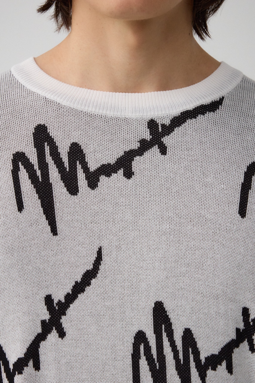 ロゴ総柄7分袖ニット｜MEN｜251HAC70-044G｜AZUL BY MOUSSY（アズール