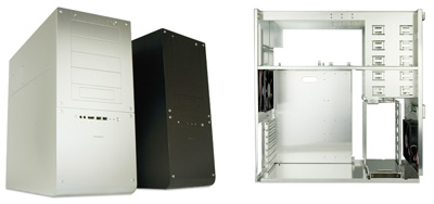 アビー、2つのシステムを構築できるミドルタワー型のアルミ製PCケース