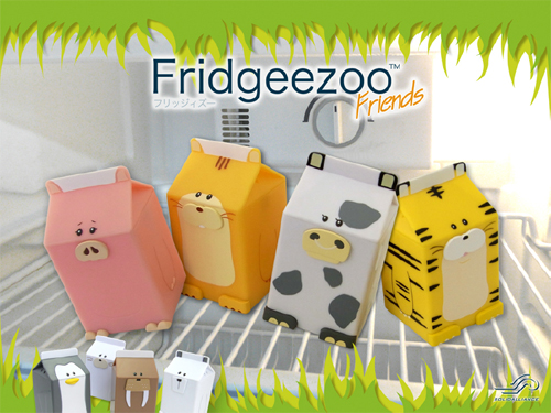 冷蔵庫保管型ガジェット「Fridgeezoo Friends」、ブタ・リス・ウシ