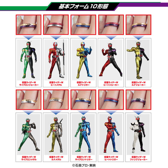 仮面ライダーW フォームチェンジカラーリング（全9種） | 仮面ライダー
