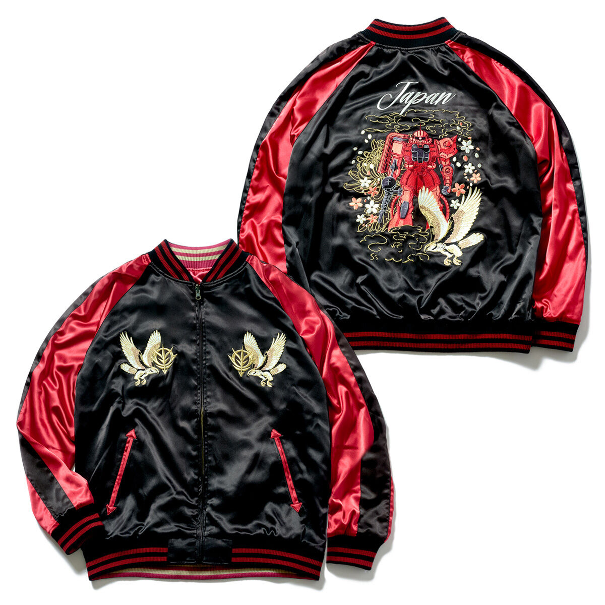 STRICT-G『機動戦士ガンダム』スカジャン シャア専用ザクII JAPAN柄