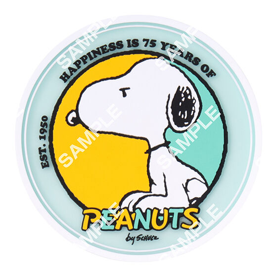 フラットガシャポン】PEANUTS クリアラバーコースター 75th