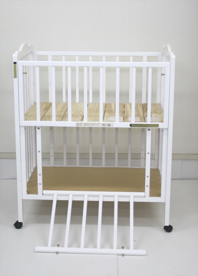 腰楽～ハイミニベッドDX ホワイト 大和屋製ベビーベッド №46307