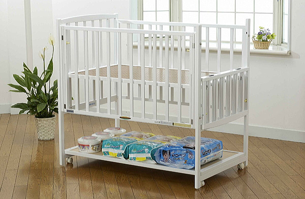 ハイタイプベッド ツーオープン【ホワイトウォッシュ】収納棚付