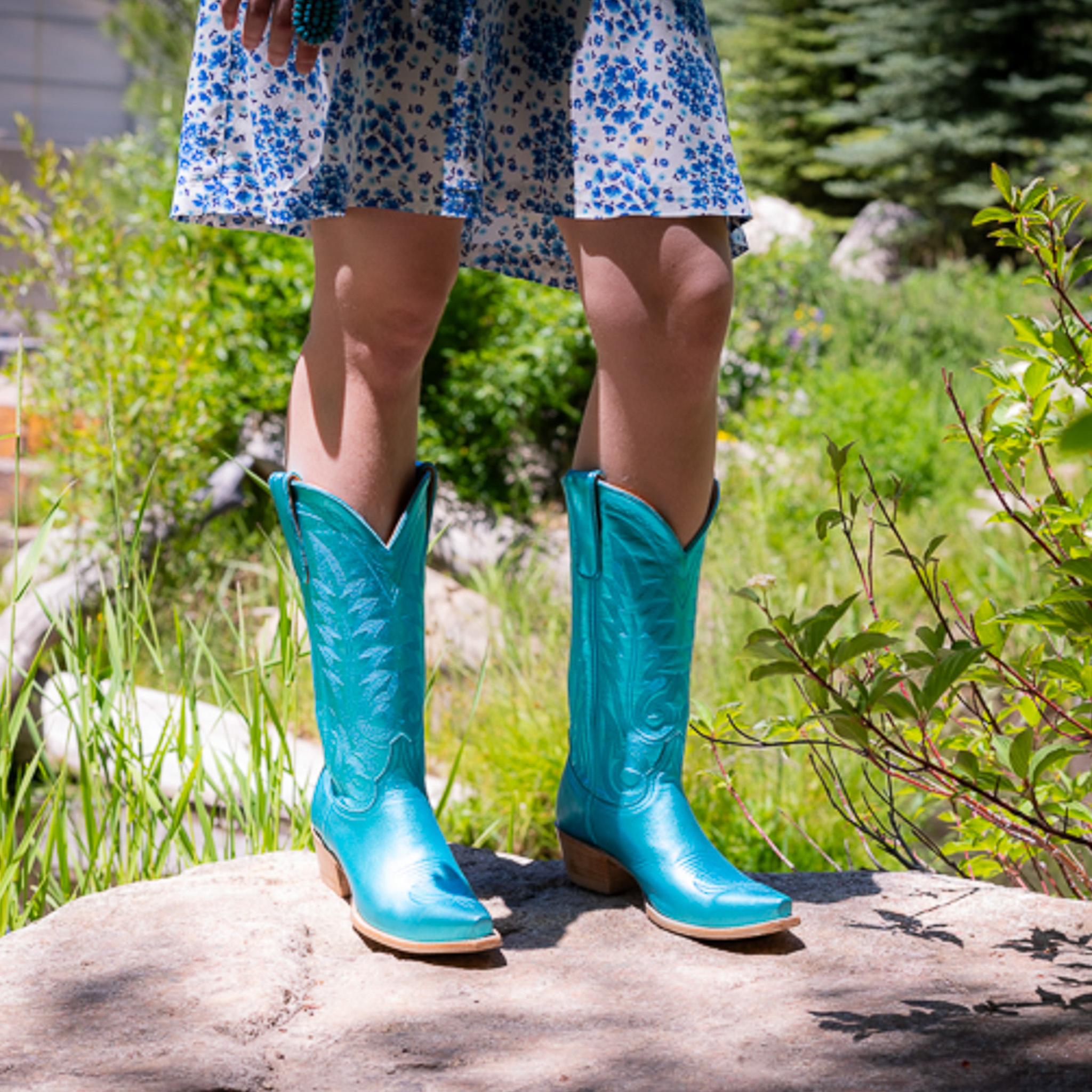 OLD GRINGO TURQUOISE METALLIC BOOTS