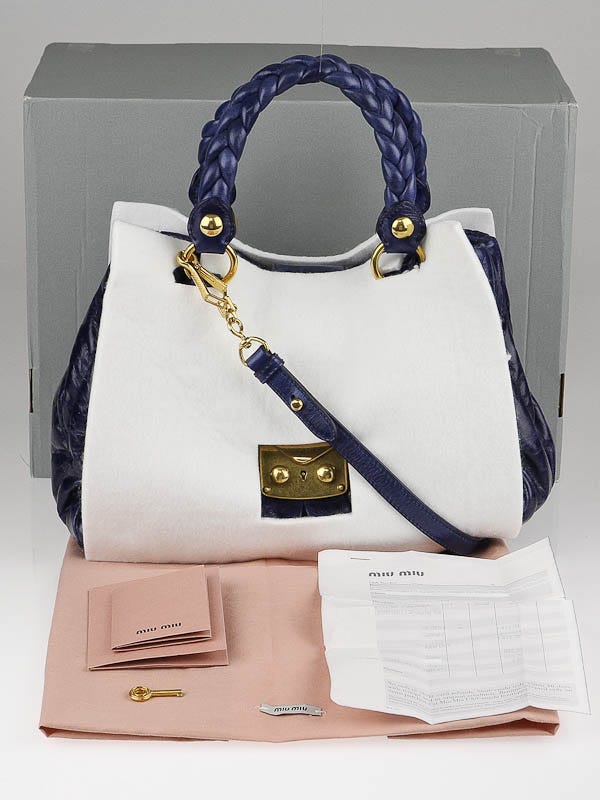 Miu Miu Bluette Matelasse Lux Leather Bauletto Aperto Bag RN0473