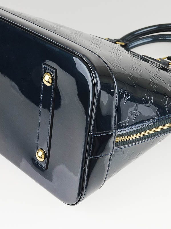 Louis Vuitton Bleu Nuit Monogram Vernis Alma MM Bag | Yoogi's Closet