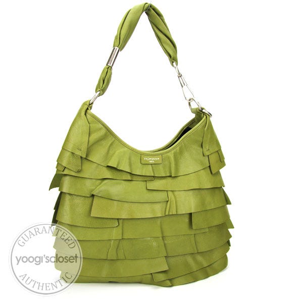 Yves Saint Laurent Green Leather Small St. Tropez Bag | Yoogi's Closet