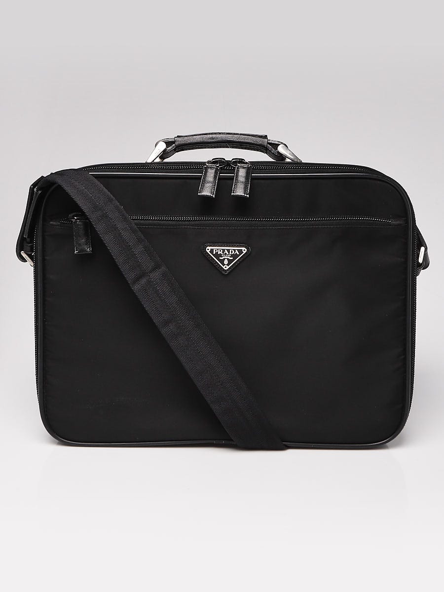 Prada Black Viaggio Nylon Briefcase Bag V147 | Yoogi's Closet