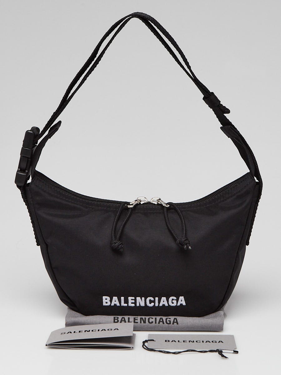 Balenciaga Black Nylon Wheel Shoulder Sling Bag | Yoogi's Closet