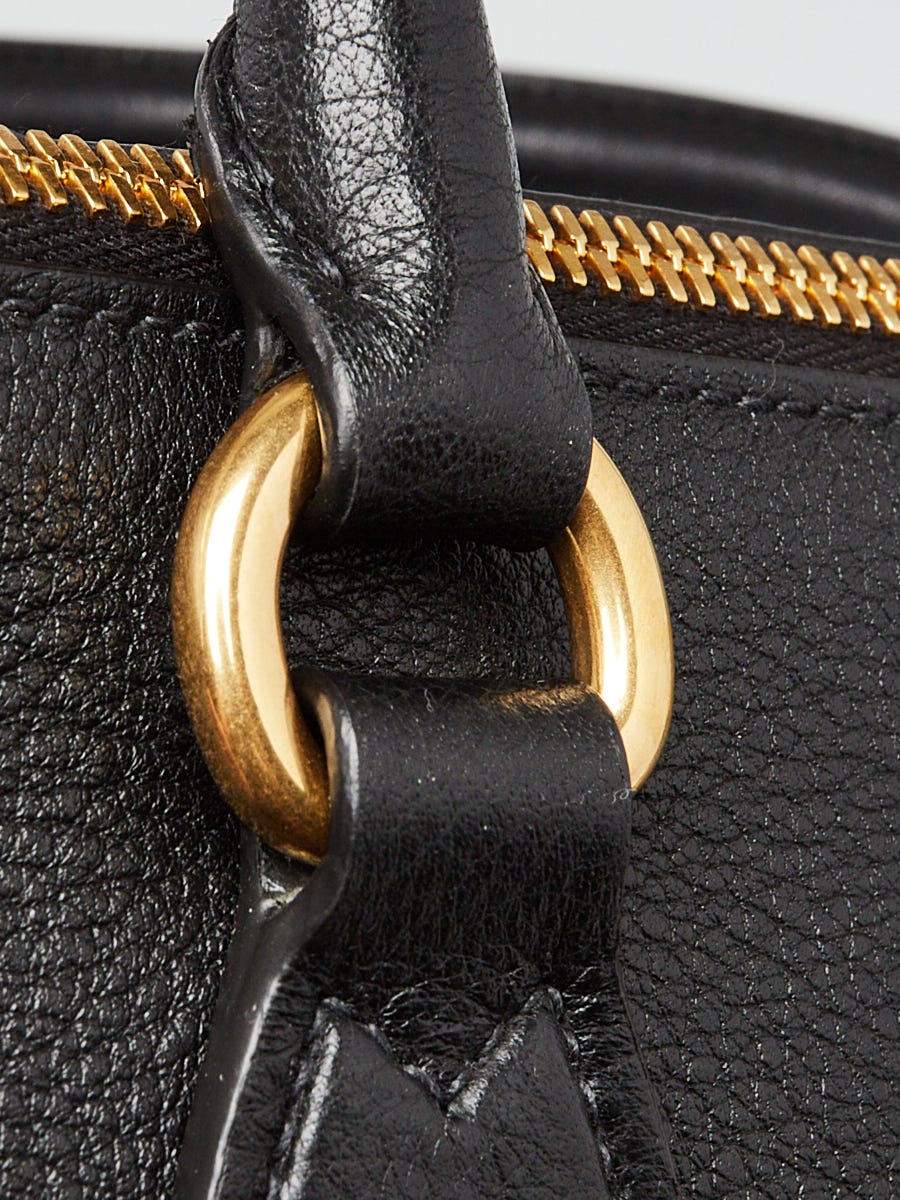 Prada Black Vitello Phenix Leather Top Handle Crossbody Bag