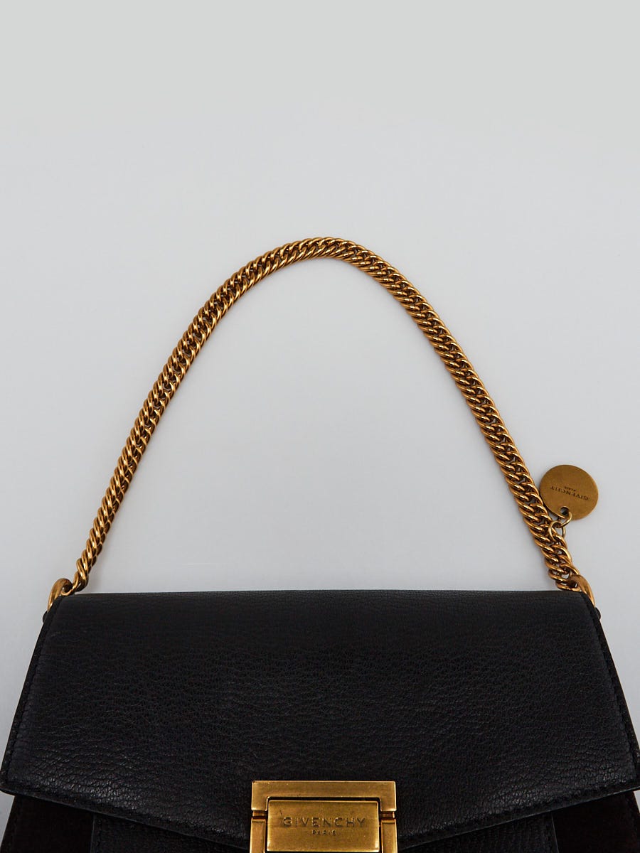 Givenchy Limited Edition Black Leather/Suede GV3 Small Shoulder