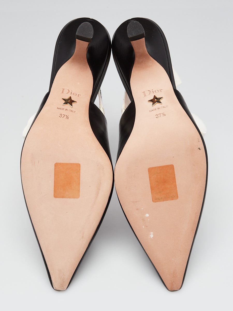 Christian Dior Black Leather J'Adior Slingback Pumps Size 7/37.5