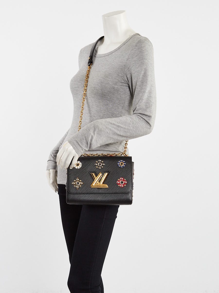 Louis Vuitton Black Epi Mechanical Flowers Twist Shoulder Bag MM