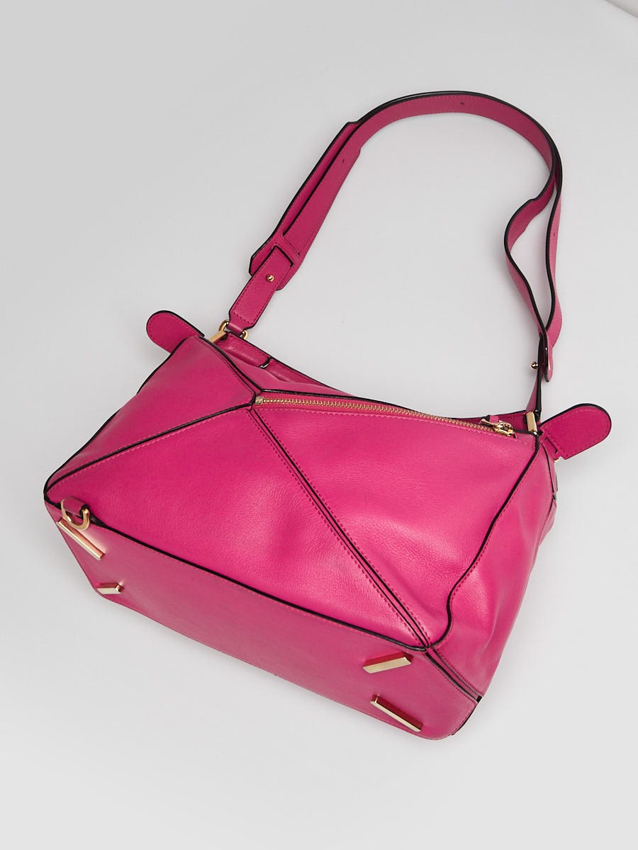 Loewe Pink Leather Large Puzzle Edge Bag | Yoogi's Closet