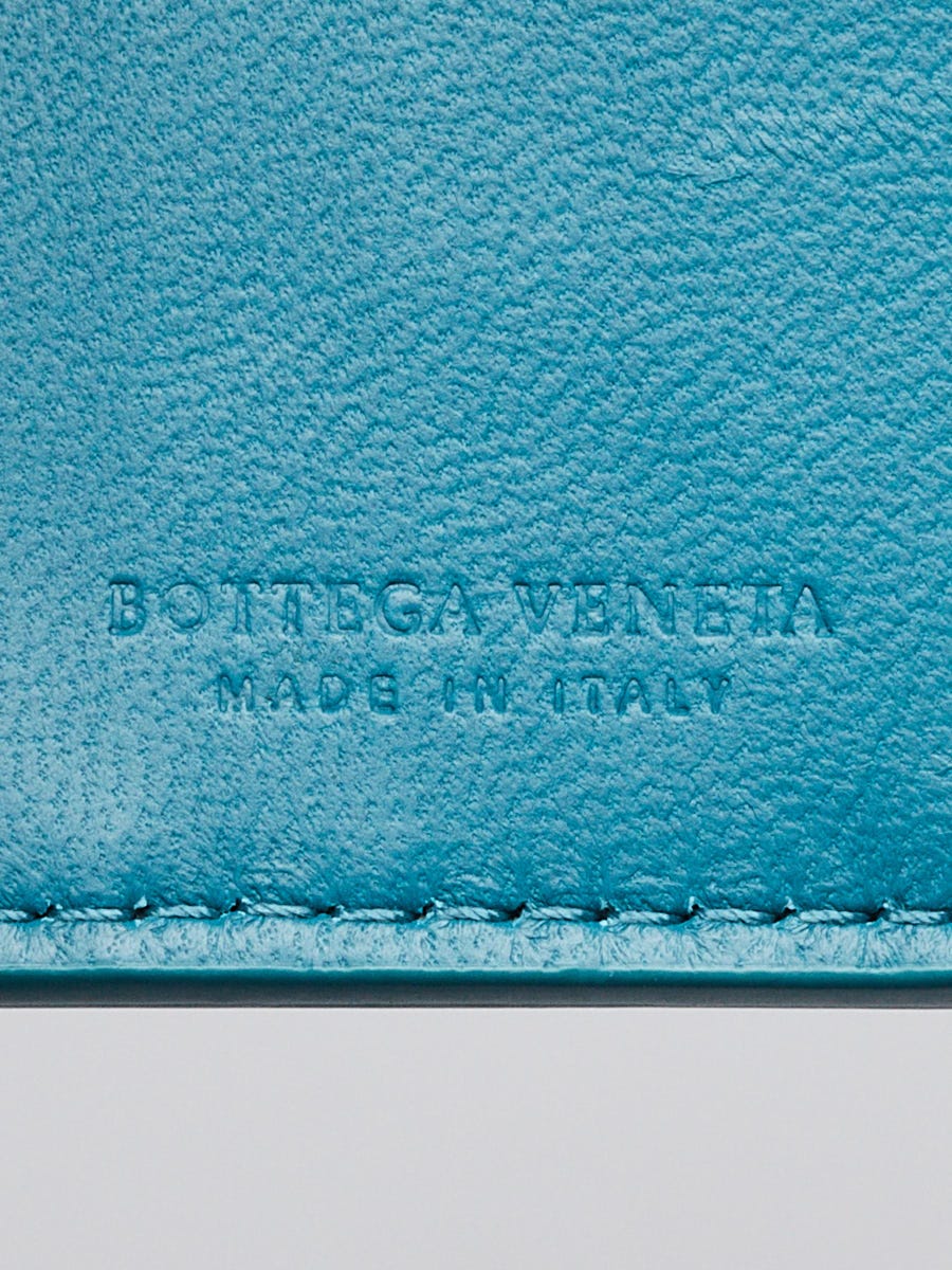 Bottega Veneta Teal Intrecciato Nappa Leather Mini Wallet