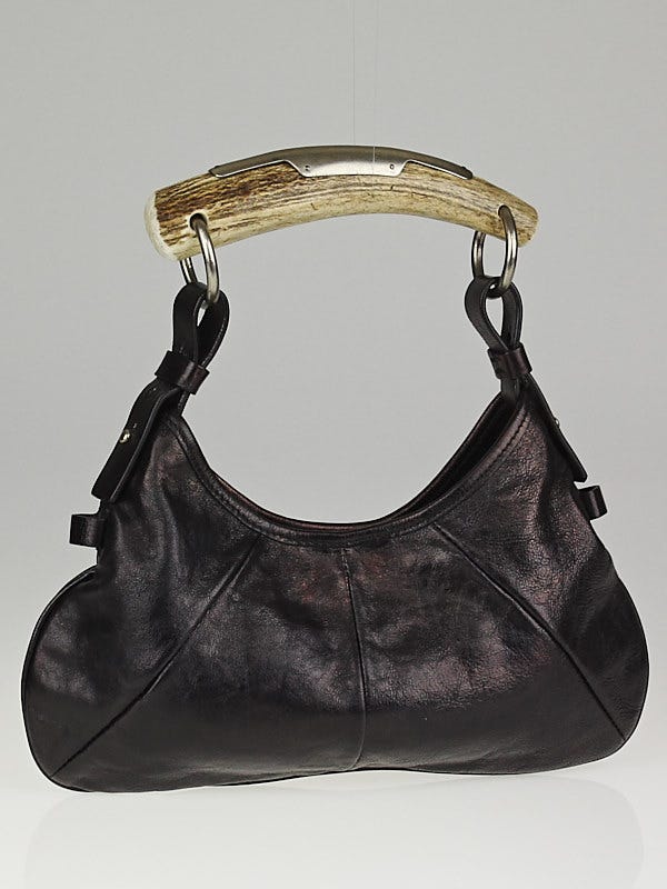 Yves Saint Laurent Black Leather Mini Mombasa Horn Bag | Yoogi's