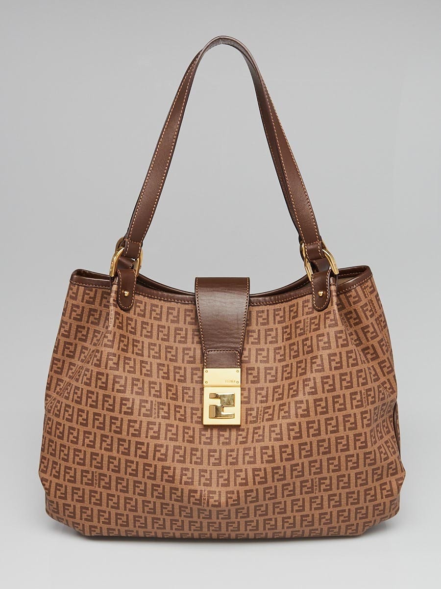 Fendi Zucchino Spalmati Coated Canvas Chiusura Tote Bag 8BR661